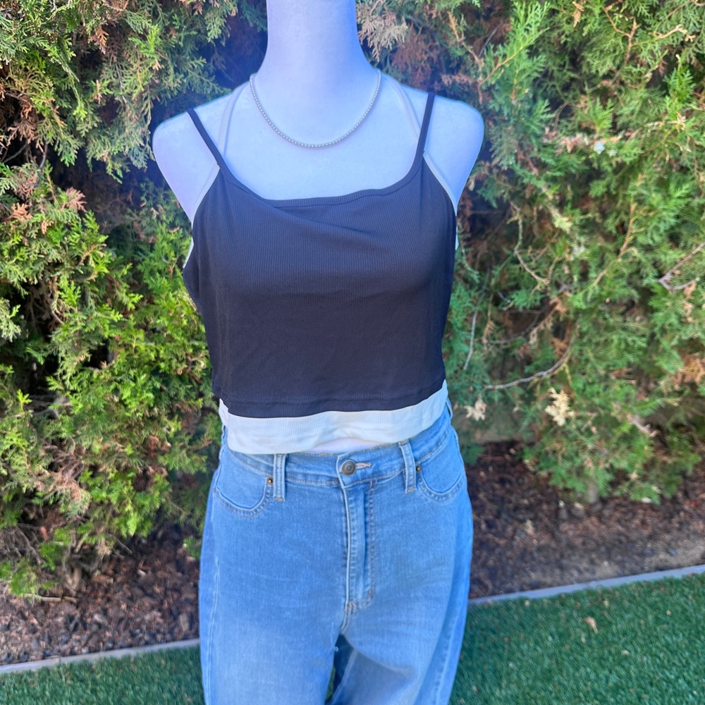 SHEIN Black and White Camisole Top XXL